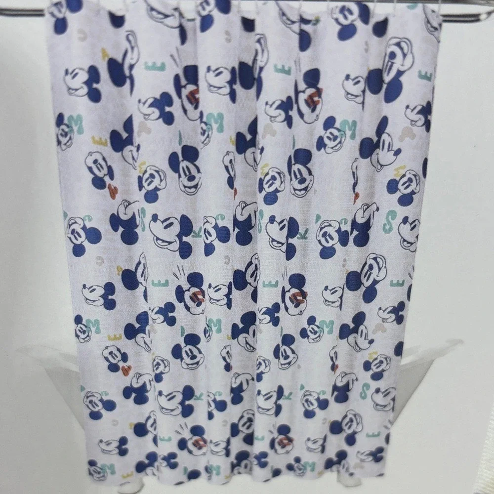 Disney Mickey Mouse Bathroom Set: Shower Curtain Brush Holder Soap Dispenser NEW